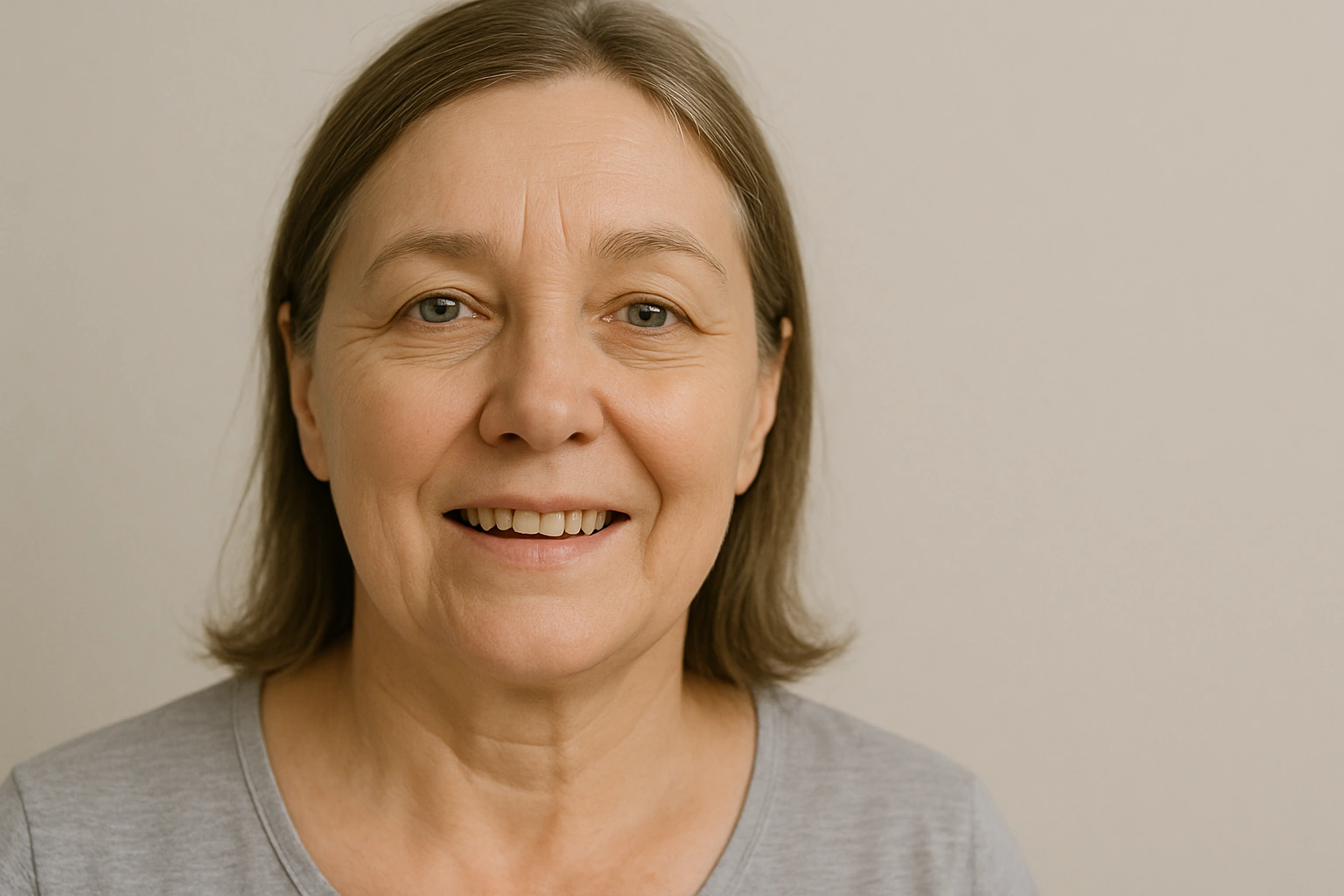 Mujer que ha pedido cita en la clínica dental Dr. Pérez Paniagua para conocer si es candidato para implantes dentales en Pamplona